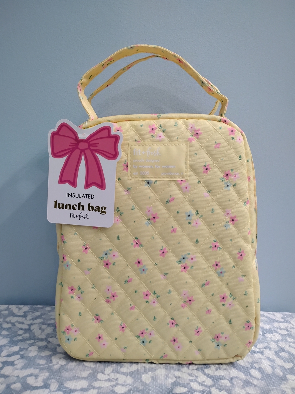 NWT Fit + Fresh Yellow Floral Insulated  Lunch Bag